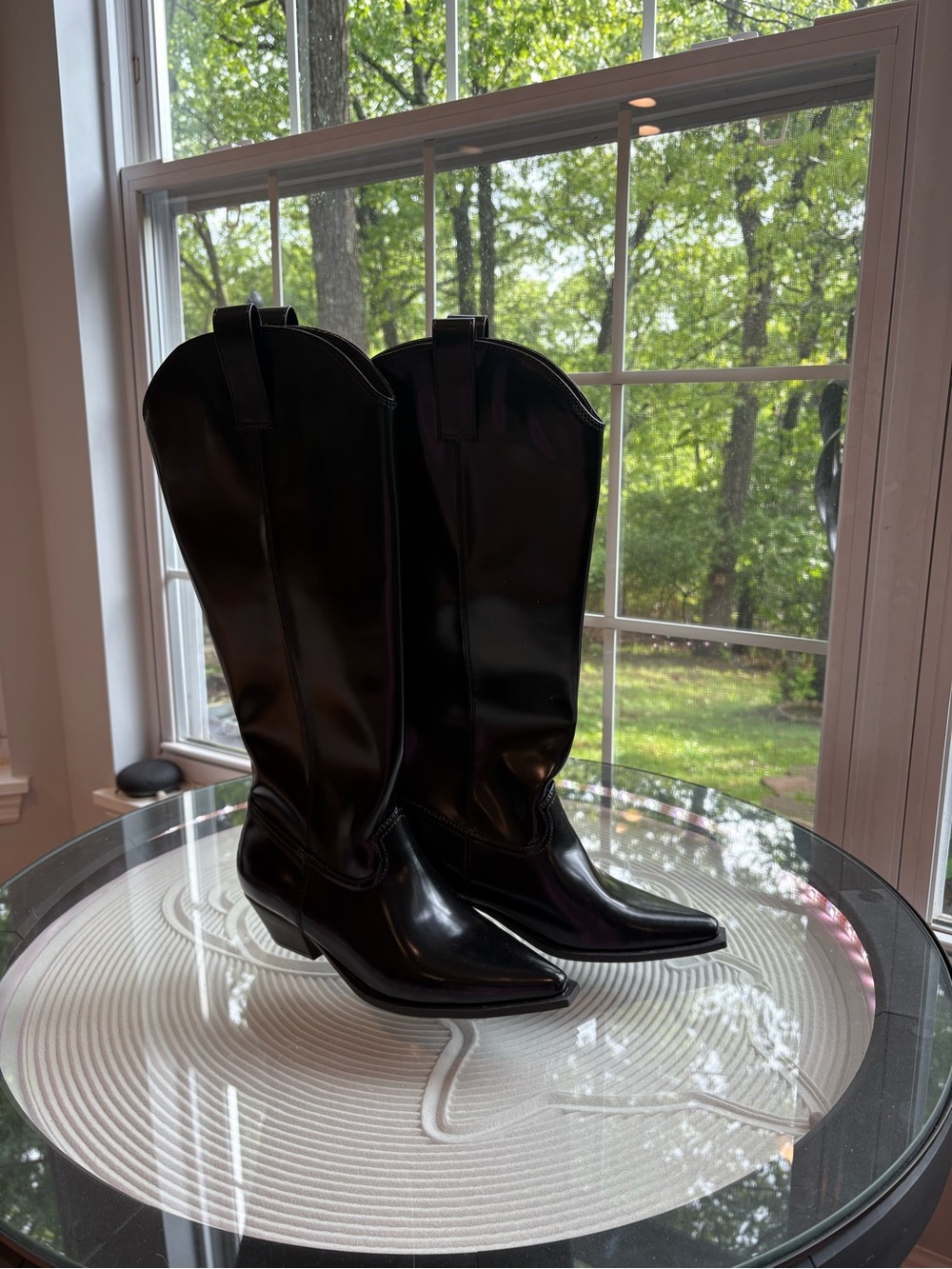 Women’s Black Cowboy Knee-High Boots